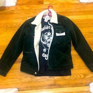 Wrangler ICONS Sherpa Corduroy Trucker Rosin Green